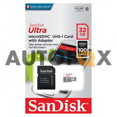 SanDisk microSD 32GB Class 10 Ultra +SD adapter Карта памяти