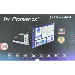 DV-Pioneer SX 4 VOICE 9"  (4+64Gb) Однодиновая посадка