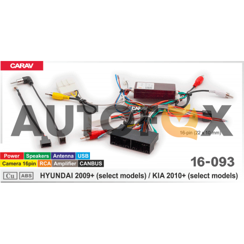 AMX 16-093: CAN-SS HYUNDAI 2009+ / KIA 2010+ (select models) + miniISO комплект проводки