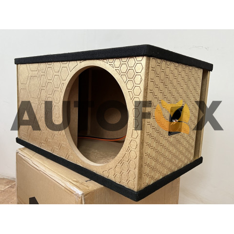 Корпус DL AUDIOl 12" МДФ ЧПУ КОМПАКТ (V-50л/F=35Hz/порт=160см2/L=57см) ЗОЛОТОЙ