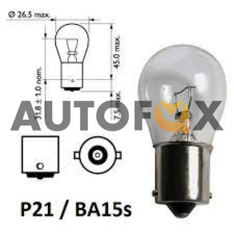 Philips P-12498CP P21W (BA15s) 12V/21W 1-контакт