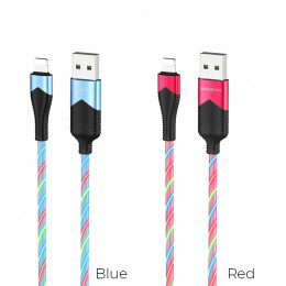 Кабель Borofone BU19 Streamer charging data cable lightning синий